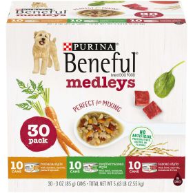 Purina Beneful Medleys Wet Dog Food Variety Pack (30) can