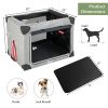 M/L 3-Door Dog Crate, Removable Pad and Metal Frame