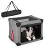 M/L 3-Door Dog Crate, Removable Pad and Metal Frame