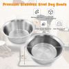 Dog Bowl Stand, 2 Stainless Steel Food/ Water Bowls