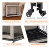 38'' Heavy Duty Wooden Dog Kennel Double Doors & Flip-Top for Large Dogs,