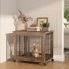 Furniture Style Dog Crate Side Table Double Doors & Lift Top.