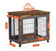 Furniture Style Dog Crate Side Table Double Doors & Lift Top.