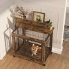 Furniture Style Dog Crate Side Table Double Doors & Lift Top.