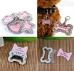 Pet Star Shape Rhinestone Writable ID Tags for Dogs