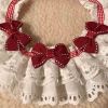 Handmade Dog Red Bowknot Retro Lace Collar