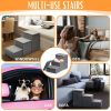 Gray Dog Stairs for High Beds or Couch