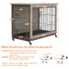 38'' Heavy Duty Wooden Dog Kennel Double Doors & Flip-Top for Large Dogs,