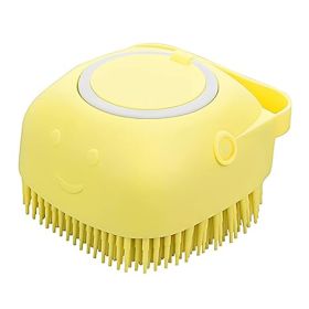 Dog Bath Brush Comb (Color: Yellow)