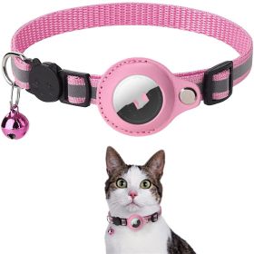 Reflective Collar Waterproof Holder Case For Airtag (Color: Pink)