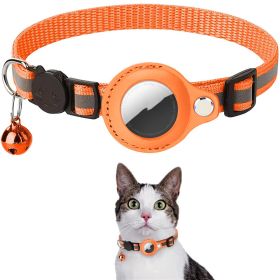 Reflective Collar Waterproof Holder Case For Airtag (Color: Orange)