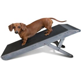 Youfun Adjustable Dog Ramp For Bed Small Dog & Large Dogs (Color: Grey)