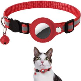 Reflective Collar Waterproof Holder Case For Airtag (Color: Red)