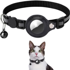 Reflective Collar Waterproof Holder Case For Airtag (Color: Black)