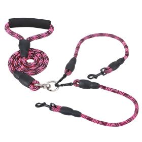 Double Dogs Leash No-Tangle (Color: RoseRed)