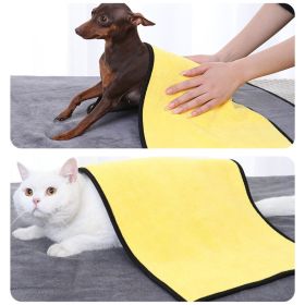 New coral velvet speed pet dry towel (Color: [For adult cats] 30 * 60cm, size: yellow)