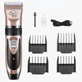 Dog Grooming Kit Clippers (Color: gold)