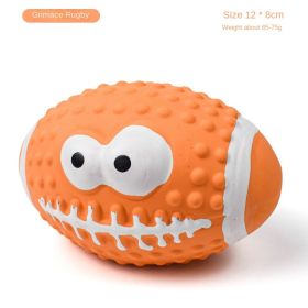 Squeaky Dog Toys; Natural Latex Rubber Dog Balls (colour: Smiley Rugby)