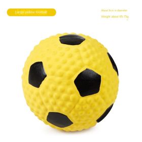 Squeaky Dog Toys; Natural Latex Rubber Dog Balls (colour: Large yellow football)