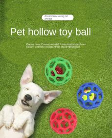 Dog toy hollow ball Jingle Bell Toy Ball (colour: Blue, size: Hollow ball (with tennis ball))