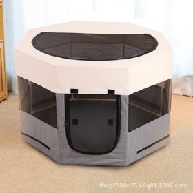 Portable Pet Soft Playpen (Color: gray)