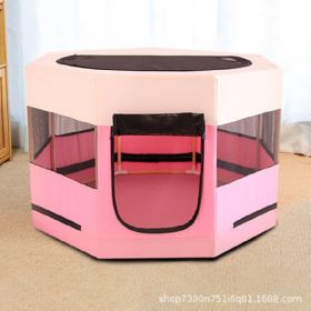 Portable Pet Soft Playpen (Color: Pink)