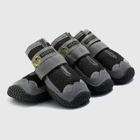 Pet Non-Skid Booties Small to Large Size (4PCS/Set) (Color: Black, size: XL)