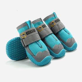 Pet Non-Skid Booties Small to Large Size (4PCS/Set) (Color: Blue, size: M)