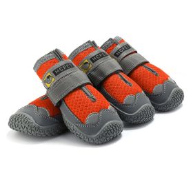 Pet Non-Skid Booties Small to Large Size (4PCS/Set) (Color: Orange, size: M)