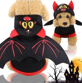 Pet Black Bat Wing Costume Hooded Winter Warm Sweater (size: XL)