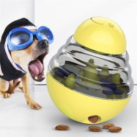 Dog Toys Food Ball Food Dispenser (Color: Yellow)