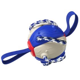 Dog Foldable  Soccer Ball (Color: Blue)