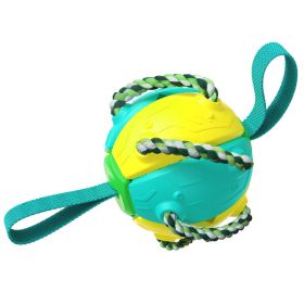 Dog Foldable  Soccer Ball (Color: Yellow)