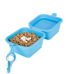 Silicone Collapsible Pet Bowl (Color: Blue)