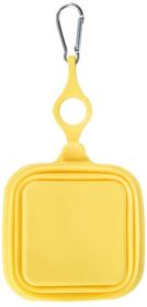 Silicone Collapsible Pet Bowl (Color: Yellow)