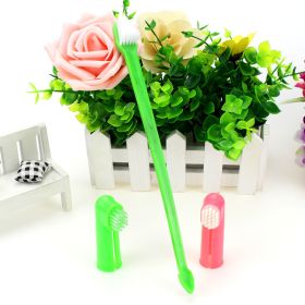 Two Headed Dog Toothbrush Set (Color: Green)