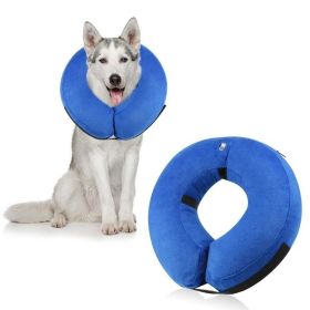 Soft Dog Cone Collar for After Surgery (colour: CQLQ01 Blue Velcro, size: M)