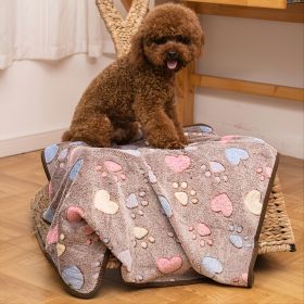 Prt Soft Brown Heart Claw Print Pet Rug For Dog (Color: Brown - Polyester, size: M)