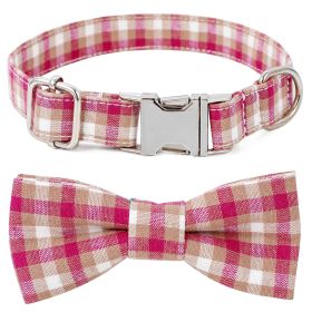 Plaid Dog Collar with Bow for Small Medium Large Dogs (colour: Style 3, size: L 3.0x60cm)