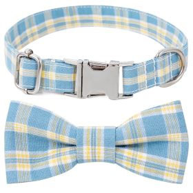 Plaid Dog Collar with Bow for Small Medium Large Dogs (colour: Style 1, size: S 2.0x40cm)