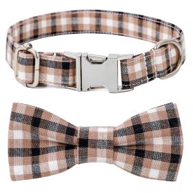 Plaid Dog Collar with Bow for Small Medium Large Dogs (colour: Style 4, size: XS 1.0x30cm)