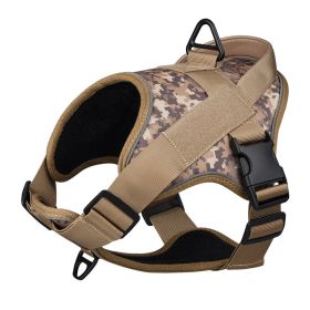 Dog Harness; large dog training tactical chest strap (Specification (L * W): S, colour: Yellow camouflage)