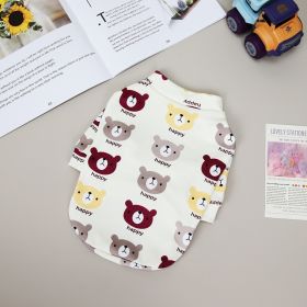 Dog Autumn & winter Two leg sweater Happy bear bottoming shirt (colour: 22 Happy Bear Undercoat - Red, size: L)