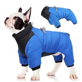 Pet Cotton Coat; For Small Medium Large Dogs (Color: Blue, size: M)