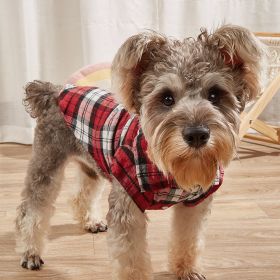 Pet Plaid Shirt For Small & Medium Dogs (Color: Red, size: M)