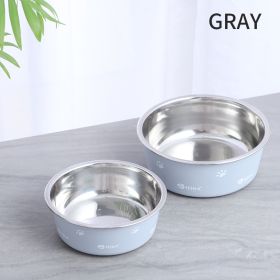 Dog Bowl For Food And Water, Stainless Steel (Color: gray, size: L)