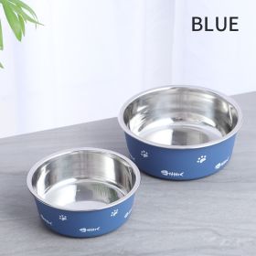 Dog Bowl For Food And Water, Stainless Steel (Color: Blue, size: M)