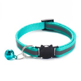 Reflective Dog Collar with Bell Neck Adjustable (Color: MINT, size: M)