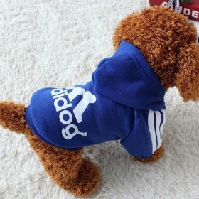 Two Legged Cotton Warm Dog Hoodie (Color: Blue, size: S)