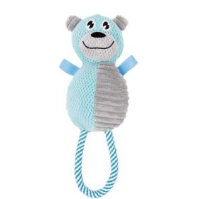 Pet Life Plush Huggabear Tugging Dog Toy (Color: Blue/Grey)